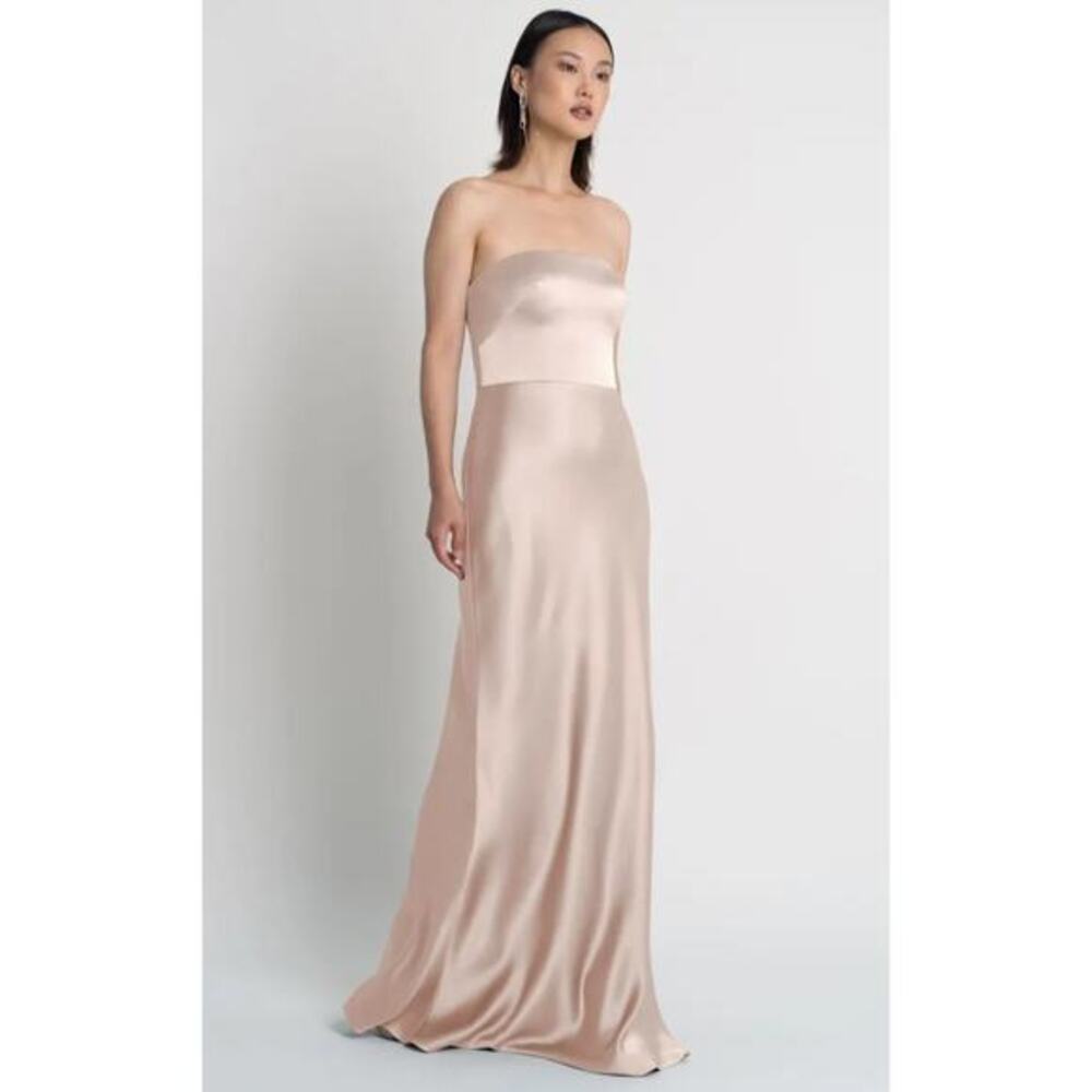 Jenny‎ Yoo melody dress in luxe satin prosecco